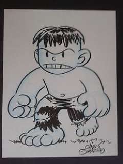 Giarrusso, Chris - 2x original drawings  - Hulk + Capitan America  - Mini Marvel Ultimate