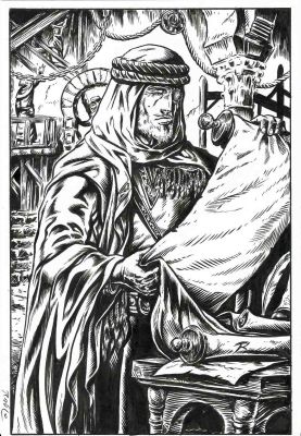 Raúlo Cáceres | Original drawing – Card Game – Role-playing: Córdoba – Raúlo Cáceres | Origin Of Comics