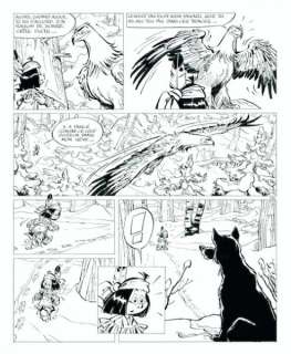 *DERIB, *1944 [CH].  - Yakari au pays des Loups, planche 26,  - encre de Chine sur [...] | Galartis