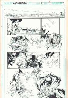 Rob Hunter - Red Lanterns #4 P.13 - Atrocitus Kill - Blue Line Ink Art Only of Ed Benes Pencils - 2012 Signed