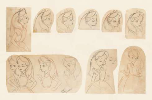 Alice au pays des merveilles Studio Walt Disney 1951. Dessins… | Rossini