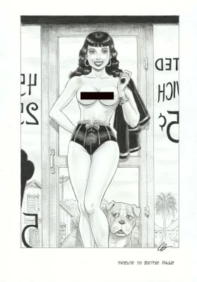 Joaquín Cera | Tribute to Bettie Page – Original drawing | Origin Of Comics