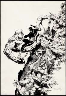 Bernie Wrightson - Marvel Preview #4 Unused Inside Front Cover, Published in Bernie Wrightson‘s: ‘A Look Back‘ (Starlord Battles Monster!) 1975