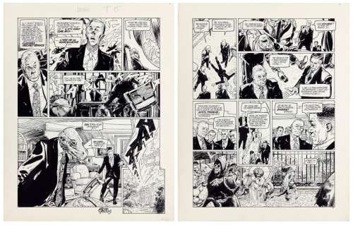 Parras | Le Lièvre de Mars, planche n°5 et 6 à l’encre… | Millon