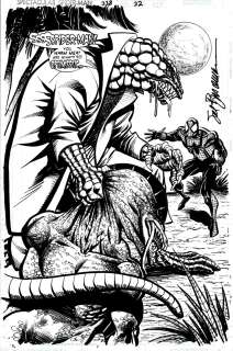 Sal Buscema John Stanisci - Spectacular Spider-Man #238 Splash (Huge Lizard To Battle Spider-Man! Very Last Sal Buscema Spec Spidey Page & Issue!) 1996