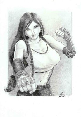Joaquín Cera | Original darwing: Tribute to Tifa – Cera | Origin Of Comics