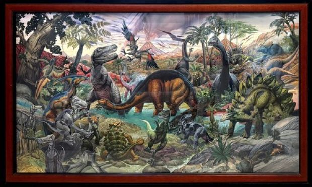 DAVID McMACKEN Dinosaur Land ORIGINAL PAINTING The Nature Co 1992 Company | eBay US