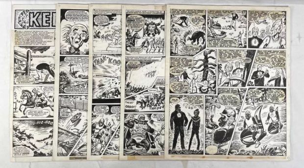 Lot 429 - KELLY’S EYE - 5 pages of original comic book art from VALIANT Comic (1973 / 74) depicting Kelly’s | Excalibur Auctions
