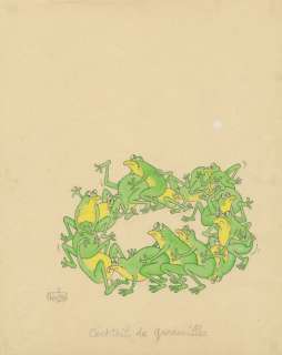 Roger la grenouille Ensemble de 12 dessins Ã  l’encre de Chine et aquarelle, réalisés... | Tessier Sarrou
