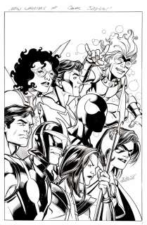 Mark Bagley, Mark Morales - New Warriors #3 Cover (Justice, Nova, Haechi, Speedball, Water Snake, Sun Girl, Scarlet Spider, & Hummingbird!)