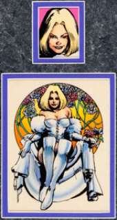 Mike Harris and Paul Mounts Marvel Trading Cards Series 3 Card #123 The White Queen Color Production Original -