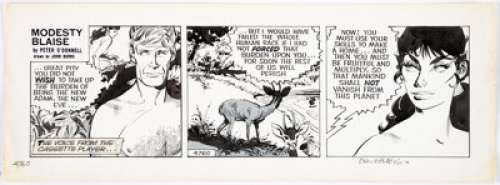 John Burns Modesty Blaise #4760: "Eve & Adam" Episode Daily Comic Strip Original Art (London - | Heritage