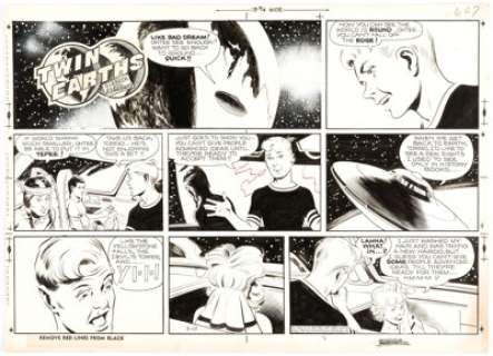 Al McWilliams Twin Earths Sunday Comic Strop Original Art dated 3-17-57 (United Feature Syndicate, 1957).... | Heritage
