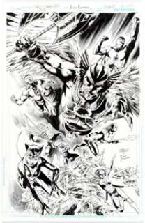 Eddy Barrows and Eber Ferreira Justice League of America #14 Cover Original Art (DC, 2014)....