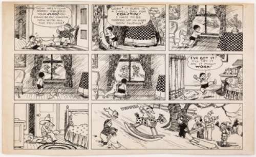 Gene Byrnes Reg‘lar Fellers Sunday Comic Strip Original Art dated 1-17 (N.Y. Tribune, Year Unknown)....