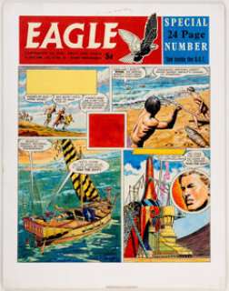 Don Harley Eagle Magazine V11#42 Cover/Story Page 1 "Dan Dare" Original Art dated 10-15-60 (Longacre Press, 1960)....