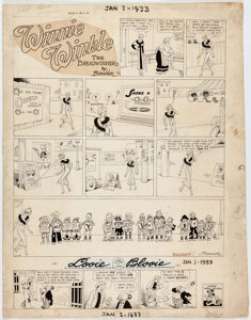 Martin Branner Winnie Winkle and Looie Blooie Companion Sunday New Years Day Comic Strip Original Art ... | Heritage