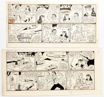 Zack Mosley Smilin’ Jack Sunday Comic Strip Original Art Group of 4 (News Syndicate Co. Inc., 1959).... (Total: 4 Original Art) | Heritage