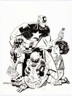 Chris Samnee - Captain America Specialty Illustration Original Art (2018)....