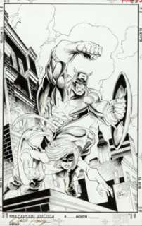 Dave Hoover Captain America Splash Page Original Art (Marvel, c. 1995).... | Heritage