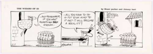 Brant Parker and Johnny Hart The Wizard of Id Daily Comic Strip Original Art dated 6-8-73 (Field, 1973)... | Heritage