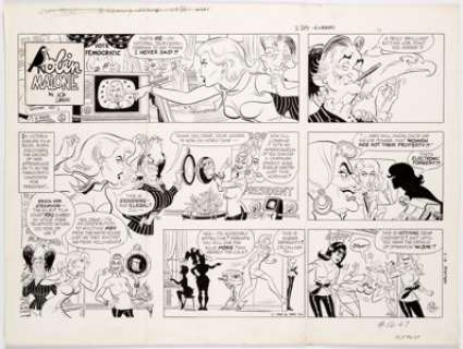 Bob Lubbers Robin Malone Sunday Comic Strip Original Art dated 4-7-68 (NEA, 1968).... | Heritage