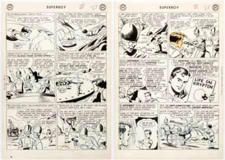 George Papp Superboy #83 Story Pages 5-6 Original Art Group of 2 (DC Comics, 1960). ... | Heritage