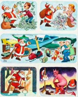 Bob Clarke MAD #156 Inside Front Cover Complete 1-Page Story "Christmas Greedings" Original Art (EC, 1973).... | Heritage