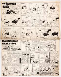 Rudolph Dirks and Gus Mager (as Watso) The Captain and the Kids and Hawkshaw the Detective Sunday Comi... | Heritage