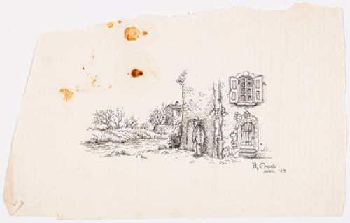 Robert Crumb - Village Sketch Illustration Original Art (1993).... | Heritage