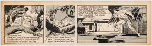 Bob Lubbers Tarzan Daily Comic Strip #3637 Original Art dated 4-9-51 (United Feature Syndicate, 1951).... | Heritage