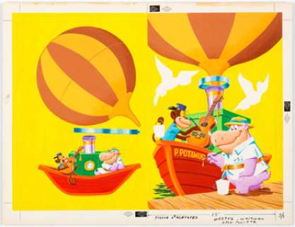 Whitman Artist Peter Potamus Sticker Fun #23946 Wraparound Cover Original Art (Whitman, 1965).... | Heritage