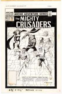 Rich Buckler and Ricardo Villagran The Mighty Crusaders #8 Cover Original Art and Color Guide (Archie Comics, 1984... (Total: 2 Original Art)