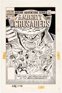 Dick Ayers and Frank Giacoia The Mighty Crusaders #11 Cover Original Art (Archie, 1985)....