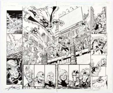 George Perez, Al Vey, and Scott Koblish Avengers #13 Story Pages 2-3 Original Art (Marvel, 1999).... (Total: 2 Original Art)