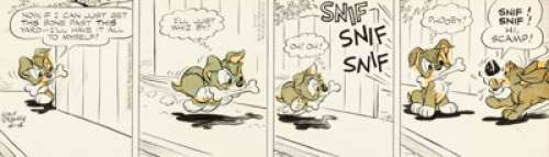 Roger Armstrong Scamp Daily Comic Strip Original Art dated 6-4-58 (Walt Disney Productions/King Features Syndicate...