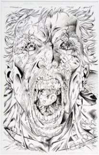 Jim Lee and Richard Bennett Stormwatch #47 Splash Page 3 Original Art (Image, 1997). A disturbing close-up splash -