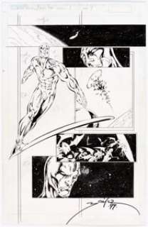 Joe Benitez Silver Surfer / Weapon Zero #1 Story Page 9 Original Art (Marvel, 1997). A marvelous image of the -