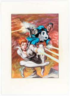 Earl Norem Punisher / Black Widow: Spinning Doomsday’s Web Cover Preliminary Original Art (Marvel, 1992).... | Heritage