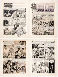 Billy Graham | Eerie #31 Near-Complete Story "The Alien Plague!" Original Art Group of 8 (Warren, 1971). | Heritage