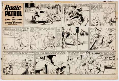 Charles Schmidt - Radio Patrol Sunday Comic Strip Original Art dated 8-20-39 (King Features Syndicate, 1939).