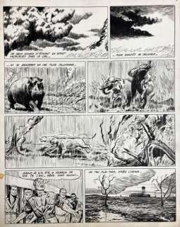 Gérald Forton/Bob Morane. Planche originale n°57 de l’album tome 2 "La piste de l’ivoire",... | 68 Art Auction