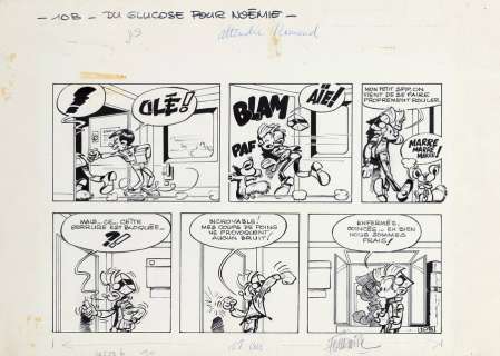 Fournier | Spirou, demi-planche n°10B à l’encre de Chine… | AZ auction