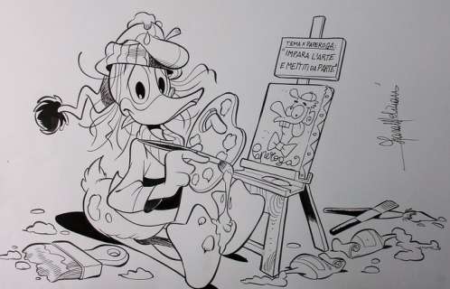 Molinari, Lara | Original illustration "Paperoga impara l’arte" (2011) | Catawiki