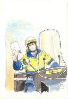 Milo Manara | “Factrice”?Aquarelle sur papier 25 x 36 cm | Tessier Sarrou