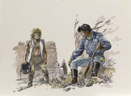 Hermann Huppen Belge 1938 | Hommage Ã  BLUEBERRY - Kurdy meet Blueberry "Kurdy meet Blueberry"Hommage de Hermann… | Cornette de St Cyr