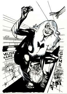 Adam Hughes - Black Cat #2 Very Large Cover (Black Cat Holding Huge Diamond From Museum Heist! Spidey Gets Ready To Grab Her!) 2020