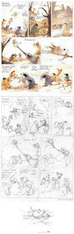 THARLET Eve - Planche originale 13 de Monsieur Blaireau et Madame Renarde Tome 5 - Le Carnaval - par Eve THARLET