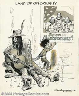 Vaughn Shoemaker - Original Art Editorial Cartoon (Chicago Today, 1969). A groovy editorial cartoon by Pulitzer - | Heritage