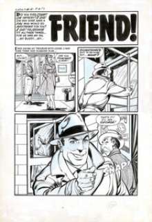 Bob Powell - Original Art for Chamber of Chills #18, Complete 5-page Story "Friend" (Harvey, 1953). - | Heritage